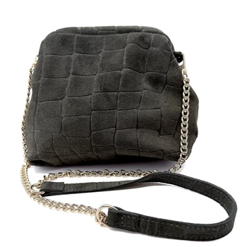 Preview: Vimoda Aura Clutch in Oliv mit abnehmbarer goldfarbener Schulterkette
